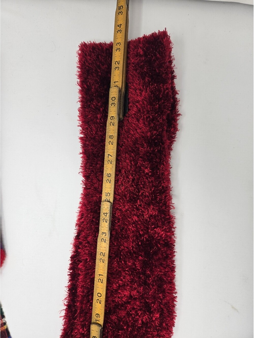 Cejon Burgundy Red Fuzzy Popcorn Eyelash Knit Winter Scarf Plush Polyester